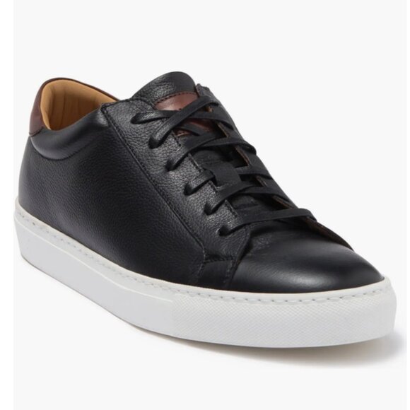 Devin Leather Sneaker in Black/tan 10.5 M - Picture 1 of 5